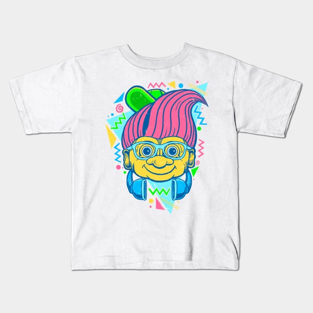 90s Hip Troll Kids T-Shirt by fathi